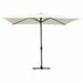 Jeco 6.5 x 10 Ft. Aluminum Patio Market Umbrella Tilt with Crank - Tan Fabric & Black Pole