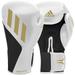 Adidas Speed TILT 150 Boxing Gloves - Training and Fighting Gloves for Men Women Unisex White/Gold/Black 10oz