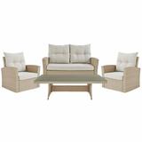 Canaan All-Weather Wicker Outdoor Set w/Loveseat 2 Chairs and 57 Coffee Table