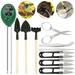 Duety 9pcs Bonsai Tools Kit With 3-in-1 Moisture Sensor/Sunlight/Ph Tester For Garden Farm Lawn Plants Care Include Pruner Fold Scissors Mini Rake Wooden Shovels Stainless Steel Tweezers