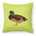 Carolines Treasures BB7693PW1414 Silver Bantam Duck Green Fabric Decorative Pillow 14Hx14W multicolor