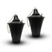 Kona Tabletop Oil Torch - Sophisticated Oil Lamp is Perfect as a Centerpiece or as Landscape Lighting - Easy Refill 32oz Bowl with Matching Snuffer and Fiberglass Wick Set of 2 (Hammered Black)