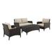 Afuera Living Modern 4 Piece Outdoor Wicker Conversation Set in Sand