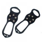 2 Pairs Non Slip Gripper Spike Ice Grippers Traction Cleats Snow Shoe Spikes Grips Crampons with 10 Steel Studs Cleats