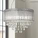 Possini Euro Design Jolie Chrome Chandelier Lighting 20 Wide Modern Crystal Silver Fabric Shade 7-Light Fixture for Dining Room House Kitchen Island