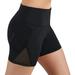 TAIAOJING Womens Shorts High Waist Yoga Shorts With Side Pockets Workout Running Compression Biker Shorts Trousers