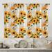 Yipa 2pcs Sunflower Printed Window Curtain Scarf Semi-Blackout Thermal Insulated Window Drape-28 Width Style 1 W:28 xL:59