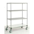 21 Deep x 42 Wide x 80 High 1200 lb Capacity Mobile Unit with 3 Wire Shelves and 1 Solid Shelf