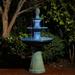 Glitzhome 3-Tier Floor Water Fountain 45.25 Ceramic Outdoor Cascading with Pump and LED Light Turquoise