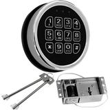 Gun Safe Lock Replacement Chrome Keypad Electronic Safe Lock with Solenoid Lock 2 Override Keys and Circuit Board Lock