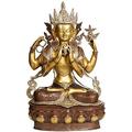 Large Size Chenresig The Four-Armed Avalokiteshvara (Tibetan Buddhist Deity) - Brass Statue