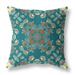 Rose Wreath Broadcloth Indoor Outdoor Pillow Zippered GreenRed