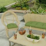 Jordan Manufacturing 19 x 19 Green Solid Tufted Outdoor Wicker Seat Cushion (Set of 2)