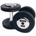 5 - 75 lb. Pro Style Black Cast Iron Round Dumbbell Set w/ Straight Handle & Chrome Caps (Commercial Gym Quality) by Troy Barbell