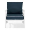 Crosley Kaplan Patio Arm Chair in Navy and White