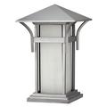 1 Light Large Outdoor Low Voltage Pier Mount Lantern in Craftsman-Coastal Style 11 inches Wide By 17 inches High-Titanium Finish-Integrated Led Lamp