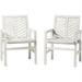 Walker Edison Vincent Solid Wood Patio Chair in White Wash (Set of 2)