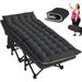 ABORON Portable Folding Camping Cot with 2 Sided Cushion & Carry Bag 75 x28 Folding Sleeping Cots Folding Bed Cot for Adults & Kids