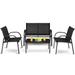 Giantex 4 Pieces Patio Conversation Set Outdoor Furniture Set with Coffee Table for Garden Lawn Backyard