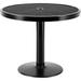 36 Round Outdoor Cafe Table with Pedestal Base 29 H Black