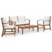 vidaXL Patio Furniture Set 4 Piece Bench Chair with Table Solid Acacia Wood