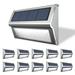 JSOT Solar Deck Lights Stainless Steel Outdoor Solar Lights for Deck Post Fences Steps Path Patio Walkway Garden in White