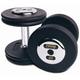 5-100lb. Pro Style Black Cast Iron Round Dumbbell Set With Straight Handle (Commercial Gym Quality) by Troy Barbell