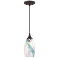 5 in. Milano Mini Pendant in Oil Rubbed Bronze Caribbean Swirl Glass