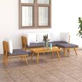 vidaXL 6 Piece Patio Lounge Set with Cushions Solid Acacia Wood