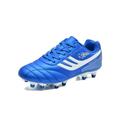 Tenmix Girls & Boys Basketball Non Slip Athletic Shoe Mens Lace Up Soccer Cleats Children Sport Sneakers Blue Long 8.5