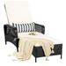 Patiojoy Outdoor Chaise Rattan Lounge Chair Patio Reclining Chair w/6 Positions Adjustable Backrest