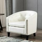 CUH Chesterfield Armchair Sofa Soft Home Furniture Lounge Chairs Relax Sturdy Patio Accent Chair White