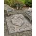 Unique Loom Valeria Indoor/Outdoor Traditional Rug Charcoal/Natural 7 10 x 11 Rectangle Medallion Traditional Perfect For Patio Deck Garage Entryway