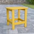 Emma + Oliver Indoor/Outdoor Polyresin Adirondack Side Table for Porch Patio or Sunroom in Yellow