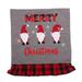 Clearance!Christmas Decorations Plaid Cloth Chair Back Cover Linen Machine Embroidered Faceless Old Man Chair Cover A