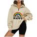 Women Casual Hoodie Letter Printed 1/4 Zip Lapel Sweater Long Sleeve Loose Pullover Tops with Funny Sayings