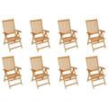 vidaXL Outdoor Recliner Chairs Patio Reclining Lounge Chair Solid Wood Teak