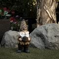 Alpine Corporation 16 H Indoor/Outdoor Garden Gnome with Watering Can Statue Brown