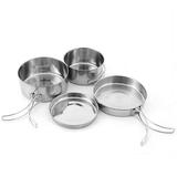 Meterk Outdoor Stainless-Steel Camping Cookware Set Hiking Backpacking Cooking Picnic Bowl Pot Set
