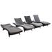 Noble House Salem Outdoor Brown Wicker Adjustable Lounge Chair (Set of 4)