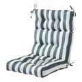 Greendale Home Fashions Canopy Stripe Gray 44 x 22 in. Outdoor High Back Chair Cushion