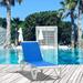Domi Outdoor Living Adjustable Chaise Lounge Aluminum Outdoor Patio Lounge Chair All Weather Five-Position Recliner Chair for Patio Pool Beach Yard(1 Blue Chair)