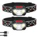 2-PACK Headlamp Rechargeable Bright Motion Sensor Head Lamp flashlight Waterproof LED Headlight with White Red Light 6 Modes