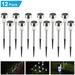 12 Pcs LED Stainless Steel Outdoor Garden Solar Lights for Pathway Walkway Patio Yard Lawn Cool White