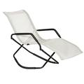 Outsunny Foldable Pool Lounge Outdoor Rocking Chair White