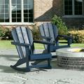 GARDEN Plastic Adirondack Rocking Chair for Outdoor Patio Porch Seating Navy Blue