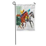 LADDKE Three Racing Horses Competing Each Other Motion Blur to Accent Garden Flag Decorative Flag House Banner 28x40 inch
