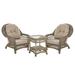 W Unlimited Saturn Collection Outdoor Garden Patio 3 PC Cappuccino Furniture Conversation Set