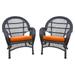 Jeco Santa Maria Wicker Patio Chairs with Optional Cushion - Set of 2