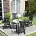 GARDEN Set of 4 Classic Adirondack Porch Outdoor Rocking Chairs Gray